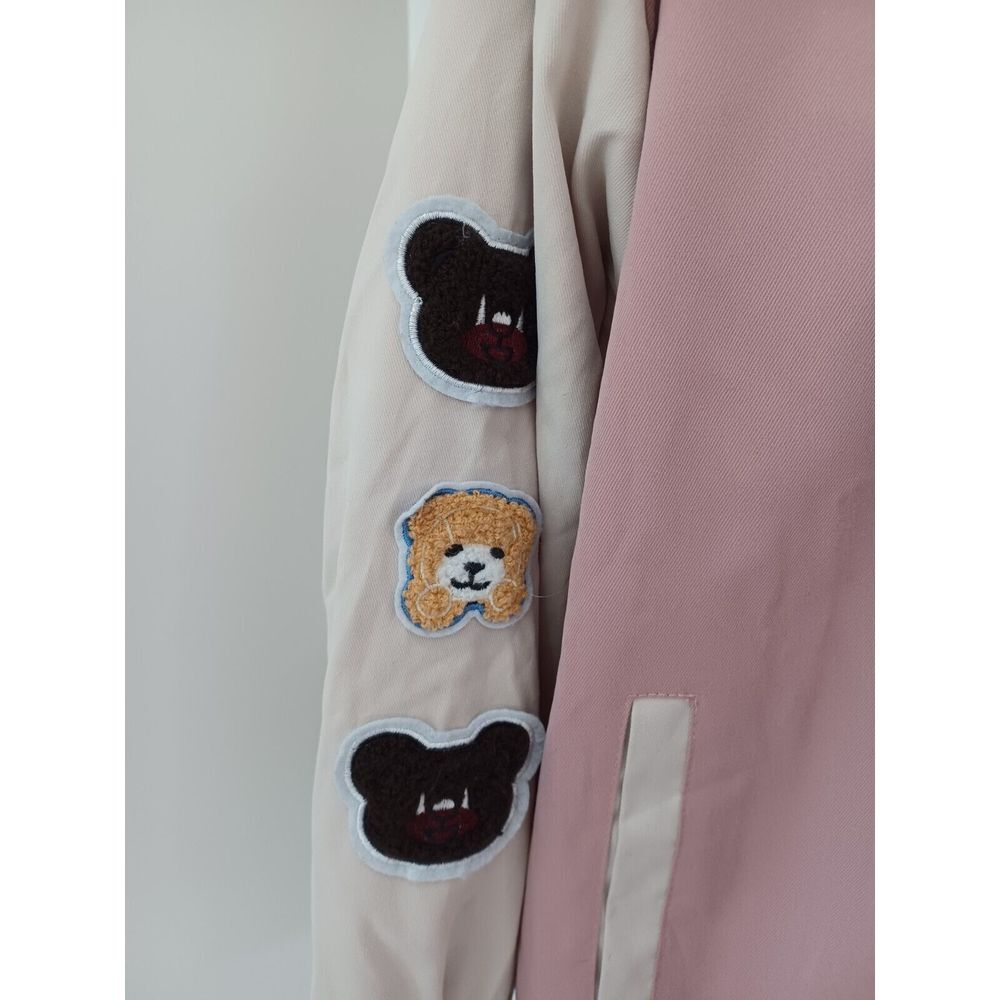 HTF Kawaii Harajuku Bear Jacket Sweater Pink Medium Limited Edition - Picture 2 of 9